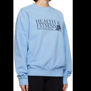 Sporty & Rich Light Blue "Health & Fitness" Crewneck Sweatshirt